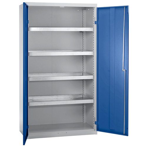 4031068146573 - Umweltschrank ohne Türlochung HxBxT 1800 x 1000 x 500 mm 4 Wannenböden lichtgrau   enzianblau kaiserkraft
