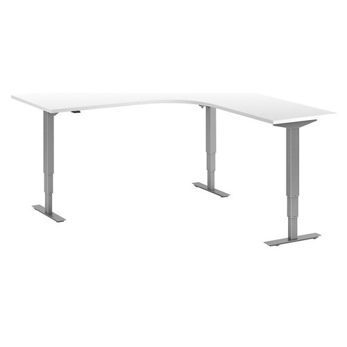 4061753259691 - Schreibtisch Atlanta elektrisch höhenverstellbar L-Form BxT 1800 x 2000 mm weiß silber rechts kaiserkraft