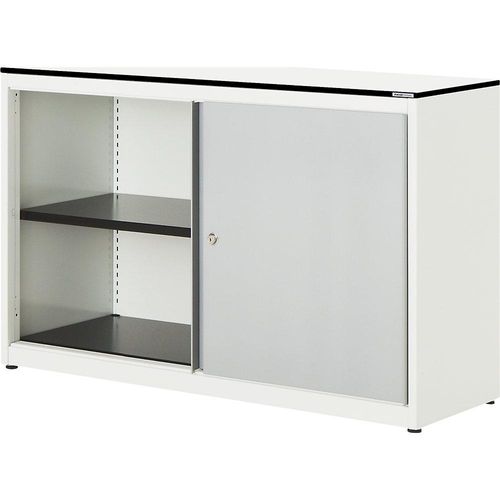 4250633329580 - mauser Schiebetürenschrank HxBxT 818 x 1200 x 432 mm Vollkernplatte 1 Fachboden reinweiß weißaluminium weiß 4250633329580 - mauser Schiebetürenschrank HxBxT 818 x 1200 x 432 mm Vollkernplatte 1 Fachboden reinweiß weißaluminium weiß
