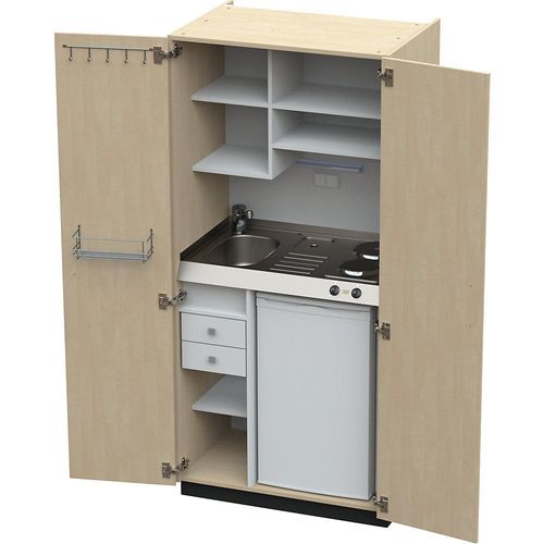 4021177250087 - Schrankküche mit Flügeltüren 2 Massekochfelder Becken links Birke 1956x900x650 mm kaiserkraft 4021177250087 - Schrankküche mit Flügeltüren 2 Massekochfelder Becken links Birke 1956x900x650 mm kaiserkraft