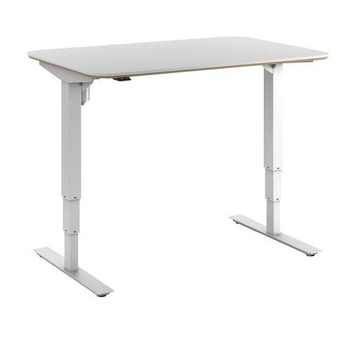 4061753261281 - Schreibtisch Atlanta Trend elektrisch höhenverstellbar gerade abgerundete Ecken BxT 1200 x 800 mm weiß weiß kaiserkraft