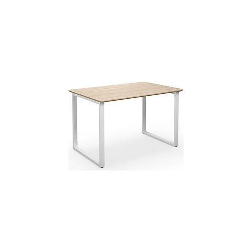 4061753268334 - Mehrzwecktisch DUO-O Trend gerade Platte abgerundete Ecken Tiefe 800 mm Breite 1200 mm Eiche   weiß kaiserkraft