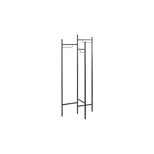 4001070475206 - Garderobenständer HAKU 3 Garderobenbügel mit 5 kg Tragkraft je Seitenteil B 700 x T 360 x H 1700 mm Stahlrohr lackiert schwarz