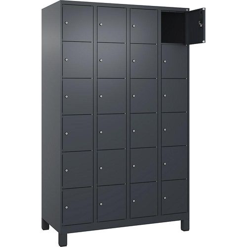 4068192018797 - 6er-Schließfachschrank Evolo PLUS 4 Abteile grau B 1200 mm 24 Fächer mit breiten Füßen Zylinderschloss kaiserkraft 4068192018797 - 6er-Schließfachschrank Evolo PLUS 4 Abteile grau B 1200 mm 24 Fächer mit breiten Füßen Zylinderschloss kaiserkraft