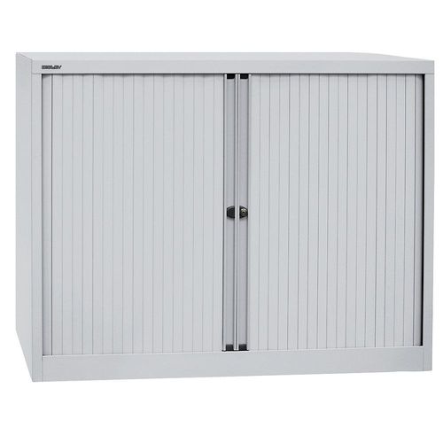 5020073157994 - BISLEY Euro-Rollladenschrank Breite 1200 mm 2 Fachböden lichtgrau