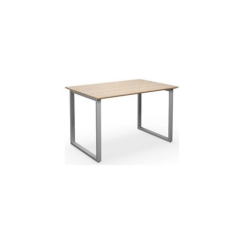 4061753268013 - Mehrzwecktisch DUO-O Trend gerade Platte Tiefe 800 mm Breite 1200 mm Eiche   silber kaiserkraft