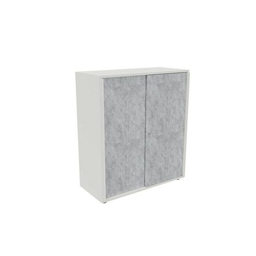 0089336799833 - Schiebetürenschrank NEOTEX mit Akustik-Front HxBxT 1150 x 1000 x 440 mm Front marmorgrau kaiserkraft