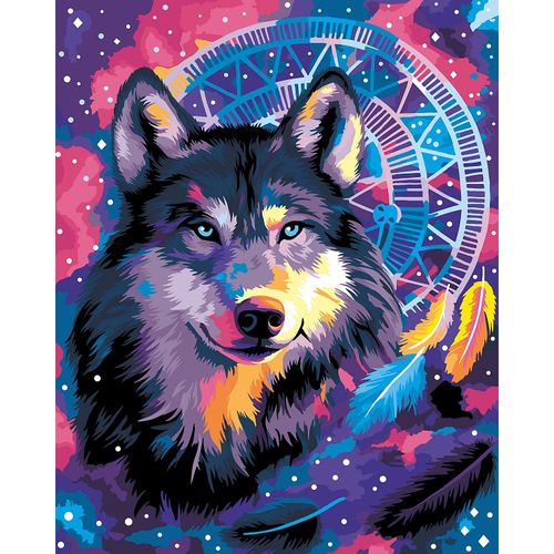 4778004516938 - Malen nach Zahlen auf Leinwand Wolf und Traumfänger 40 x 50 cm 4778004516938 - Malen nach Zahlen auf Leinwand Wolf und Traumfänger 40 x 50 cm