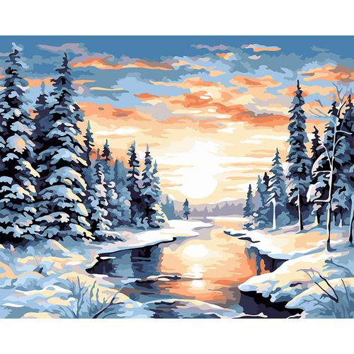 4778004521673 - Malen nach Zahlen auf Leinwand Fluss im Winter 50 x 40 cm 4778004521673 - Malen nach Zahlen auf Leinwand Fluss im Winter 50 x 40 cm