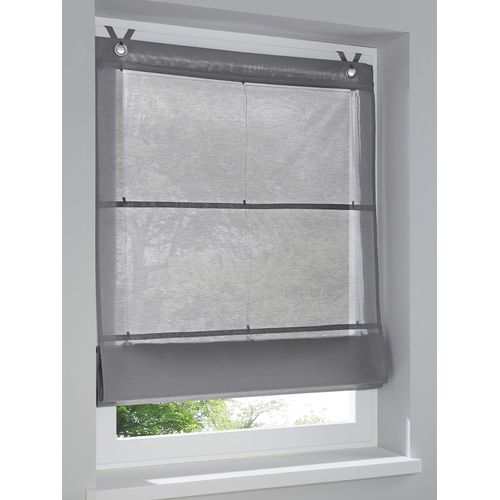 4016478066673 - Raffrollo HEINE HOME Raffrollos Gr 140 cm Ösen 60 cm grau Raffrollos halbtransparent