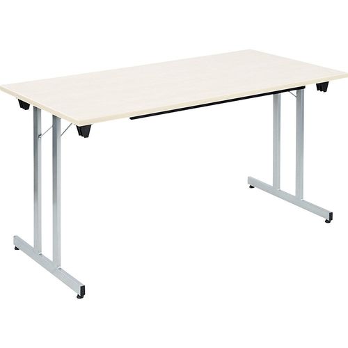 4061753246660 - Klapptisch F25 BxT 1400 x 700 mm Platte Ahorn-Dekor Gestell alusilber kaiserkraft