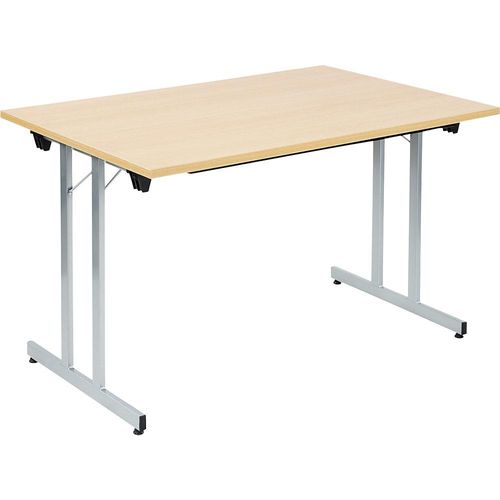 4061753246615 - Klapptisch F25 BxT 1200 x 800 mm Platte Buche-Dekor Gestell alusilber kaiserkraft