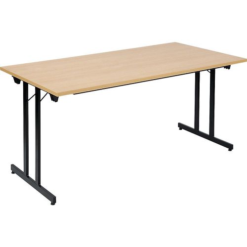 4061753246752 - Klapptisch F25 BxT 1600 x 800 mm Platte Buche-Dekor Gestell schwarz kaiserkraft