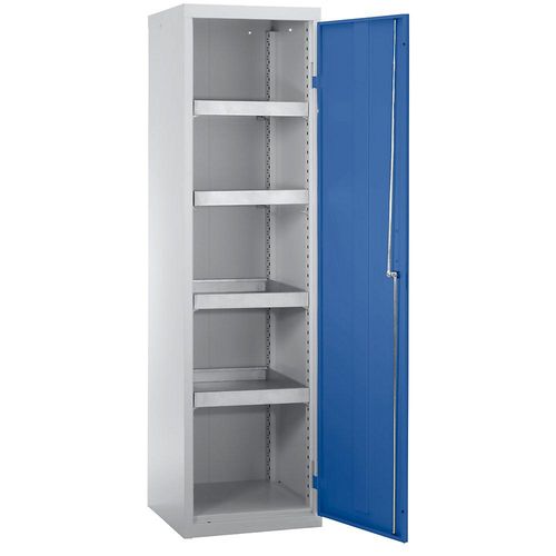 4031068146443 - Umweltschrank ohne Türlochung HxBxT 1800 x 500 x 500 mm 4 Wannenböden lichtgrau   enzianblau kaiserkraft
