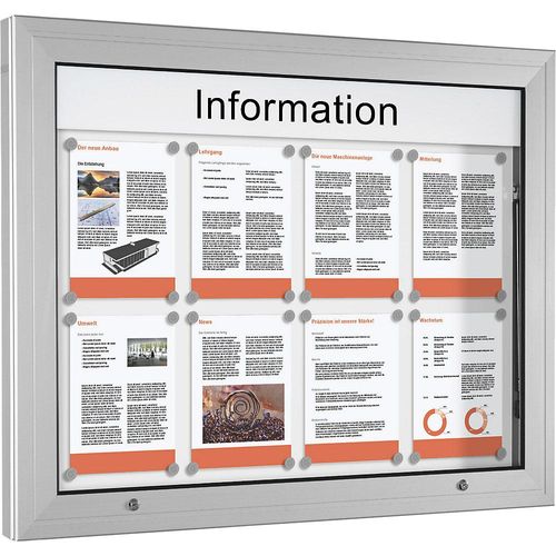 4260256792852 - Schaukasten Türöffnung 90° nach oben für Format DIN A1 Rückwand reinweiß kaiserkraft 4260256792852 - Schaukasten Türöffnung 90° nach oben für Format DIN A1 Rückwand reinweiß kaiserkraft