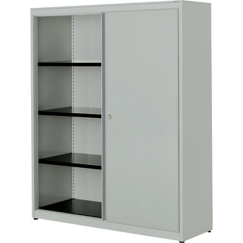 4250633329535 - mauser Schiebetürenschrank HxBxT 1516 x 1200 x 432 mm Stahlplatte 3 Fachböden lichtgrau   lichtgrau   lichtgrau