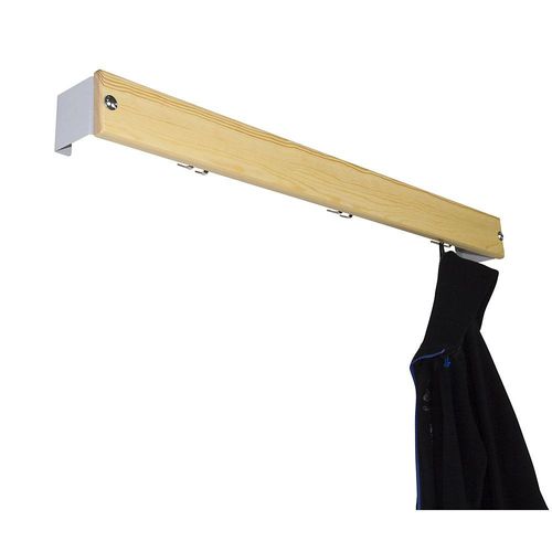 4030426144923 - Garderobenleiste Kiefernholz Länge 1015 mm Distanzstück lichtgrau kaiserkraft