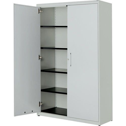 4250633328903 - mauser Flügeltürenschrank HxB 1956 x 1200 mm Stahlplatte 4 Fachböden lichtgrau   lichtgrau   lichtgrau
