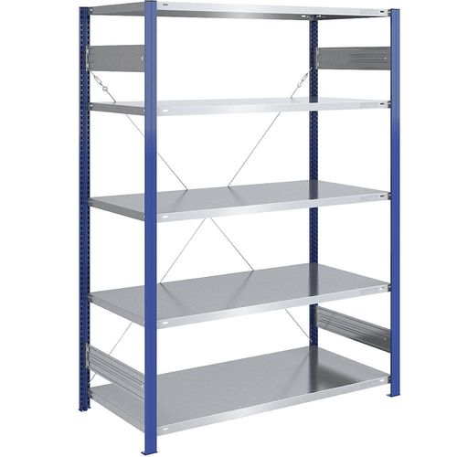 4061753028822 - eurokraft pro Lager-Steckregal Regalständer blau Boden verzinkt HxB 2000 x 1300 mm Grundregal Tiefe 800 mm 4061753028822 - eurokraft pro Lager-Steckregal Regalständer blau Boden verzinkt HxB 2000 x 1300 mm Grundregal Tiefe 800 mm