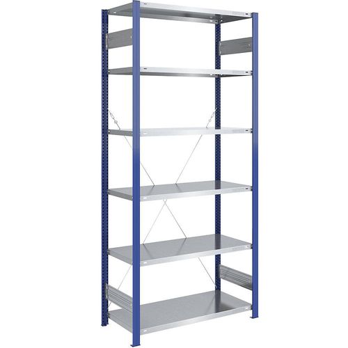 4061753028723 - eurokraft pro Lager-Steckregal Regalständer blau Boden verzinkt HxB 2500 x 1000 mm Grundregal Tiefe 600 mm 4061753028723 - eurokraft pro Lager-Steckregal Regalständer blau Boden verzinkt HxB 2500 x 1000 mm Grundregal Tiefe 600 mm