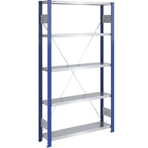 4250623788502 - eurokraft pro Lager-Steckregal Regalständer blau Boden verzinkt HxB 2000 x 1000 mm Grundregal Tiefe 300 mm