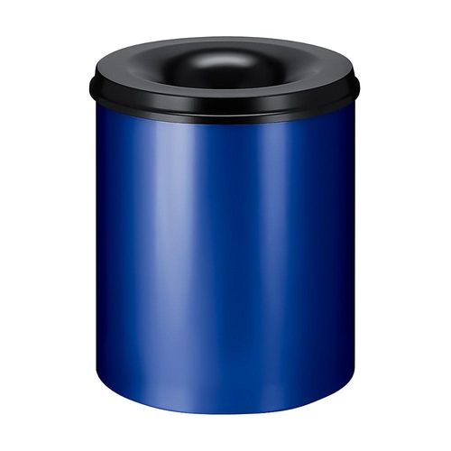 8713631025350 - Sicherheits-Papierkorb Stahl selbstlöschend Volumen 80 l HxØ 540 x 465 mm Korpus blau   Löschkopf schwarz kaiserkraft