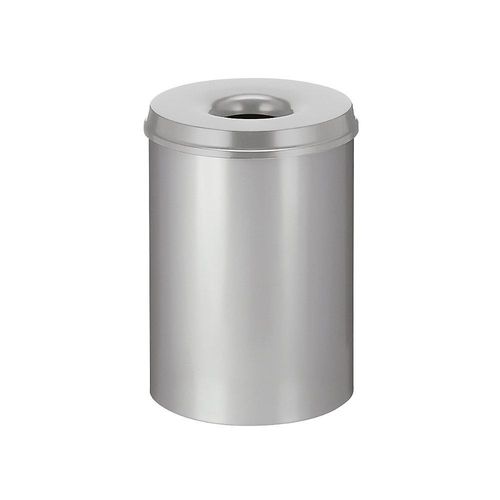 8713631001750 - Sicherheits-Papierkorb Stahl selbstlöschend Volumen 30 l HxØ 470 x 335 mm Korpus grau   Löschkopf grau kaiserkraft