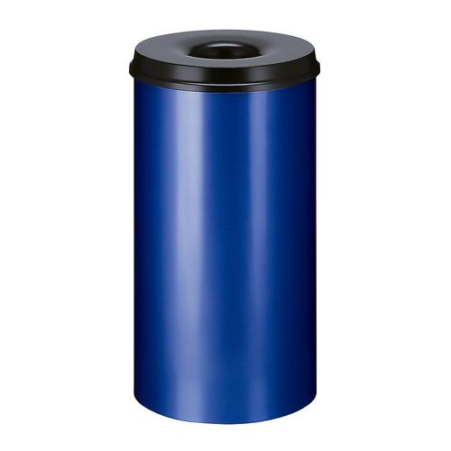 8713631014736 - Sicherheits-Papierkorb Stahl selbstlöschend Volumen 50 l HxØ 625 x 335 mm Korpus blau   Löschkopf schwarz kaiserkraft