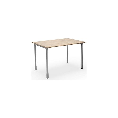 4061753264718 - Mehrzwecktisch DUO-C Trend gerade Platte Tiefe 800 mm Breite 1200 mm Eiche   silber kaiserkraft