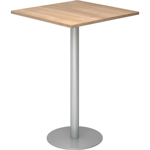 4032062166819 - Stehtisch LxB 800 x 800 mm 1116 mm hoch Gestell silber Platte Nussbaum-Dekor kaiserkraft