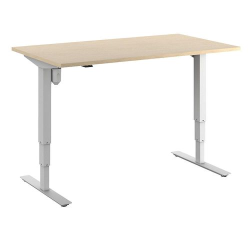 4061753258502 - Schreibtisch Atlanta elektrisch höhenverstellbar gerade BxT 1400 x 800 mm Birke weiß kaiserkraft