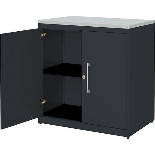 4250633328255 - mauser Flügeltürenschrank HxB 830 x 800 mm Kunststoffplatte 1 Fachboden anthrazitgrau   anthrazitgrau   lichtgrau