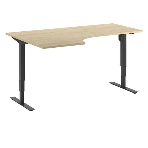 4061753266316 - Schreibtisch Atlanta elektrisch höhenverstellbar Ecke BxT 1800 x 1200 mm Eiche schwarz links kaiserkraft 4061753266316 - Schreibtisch Atlanta elektrisch höhenverstellbar Ecke BxT 1800 x 1200 mm Eiche schwarz links kaiserkraft