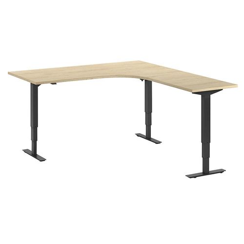 4061753259653 - Schreibtisch Atlanta elektrisch höhenverstellbar L-Form BxT 1800 x 2000 mm Eiche schwarz rechts kaiserkraft 4061753259653 - Schreibtisch Atlanta elektrisch höhenverstellbar L-Form BxT 1800 x 2000 mm Eiche schwarz rechts kaiserkraft