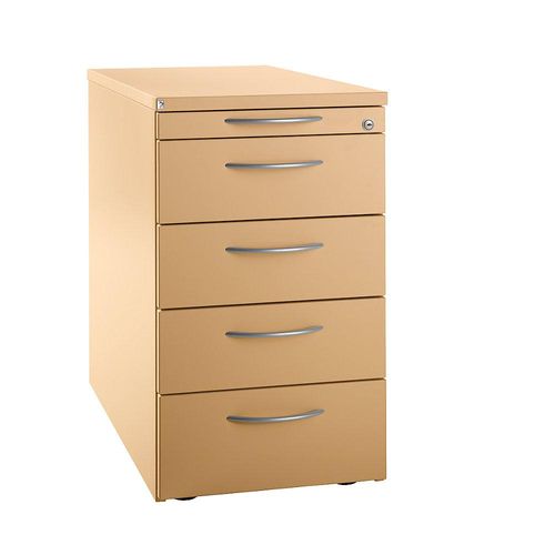 4260429761364 - LENA - Standcontainer 1 Utensilienschub 4 Materialschübe Höhe 720 mm Buche-Dekor kaiserkraft