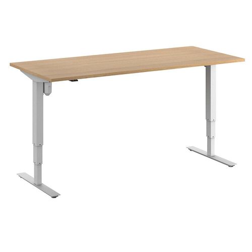 4061753266101 - Schreibtisch Atlanta elektrisch höhenverstellbar gerade BxT 1800 x 800 mm Buche weiß kaiserkraft