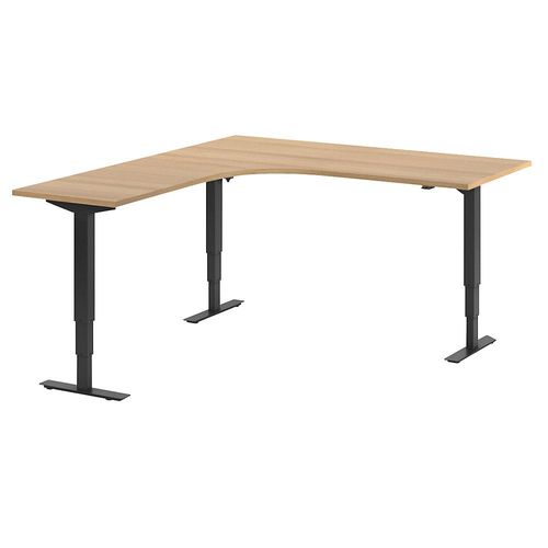 4061753259417 - Schreibtisch Atlanta elektrisch höhenverstellbar L-Form BxT 1800 x 2000 mm Buche schwarz links kaiserkraft 4061753259417 - Schreibtisch Atlanta elektrisch höhenverstellbar L-Form BxT 1800 x 2000 mm Buche schwarz links kaiserkraft