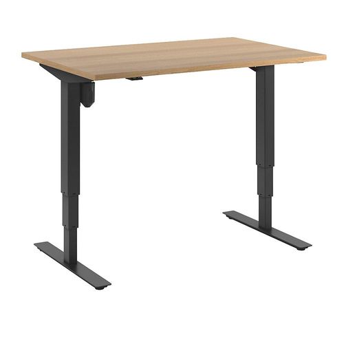 4061753258335 - Schreibtisch Atlanta elektrisch höhenverstellbar gerade BxT 1200 x 800 mm Buche schwarz kaiserkraft