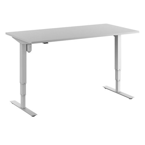 4061753258830 - Schreibtisch Atlanta elektrisch höhenverstellbar gerade BxT 1600 x 800 mm lichtgrau weiß kaiserkraft