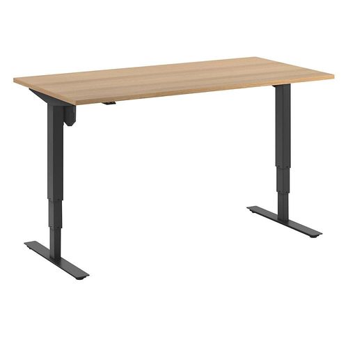 4061753258694 - Schreibtisch Atlanta elektrisch höhenverstellbar gerade BxT 1600 x 800 mm Buche schwarz kaiserkraft