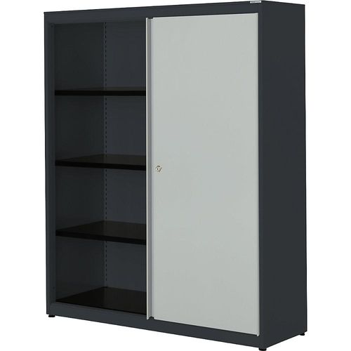 4250633329559 - mauser Schiebetürenschrank HxBxT 1516 x 1200 x 432 mm Stahlplatte 3 Fachböden anthrazitgrau   lichtgrau   anthrazitgrau