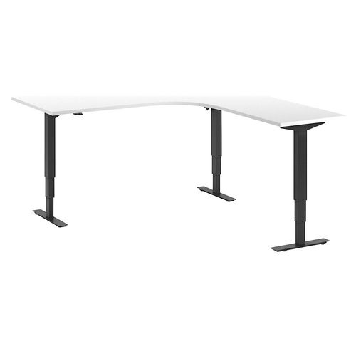 4061753259684 - Schreibtisch Atlanta elektrisch höhenverstellbar L-Form BxT 1800 x 2000 mm weiß schwarz rechts kaiserkraft