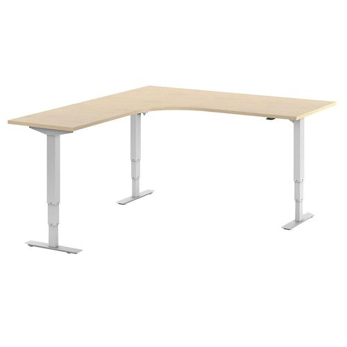 4061753259400 - Schreibtisch Atlanta elektrisch höhenverstellbar L-Form BxT 1800 x 2000 mm Birke weiß links kaiserkraft