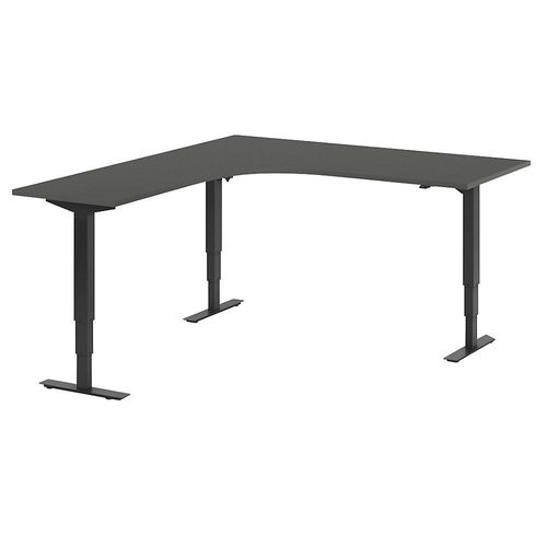 4061753259448 - Schreibtisch Atlanta elektrisch höhenverstellbar L-Form BxT 1800 x 2000 mm dunkelgrau schwarz links kaiserkraft