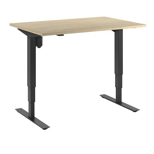 4061753258397 - Schreibtisch Atlanta elektrisch höhenverstellbar gerade BxT 1200 x 800 mm Eiche schwarz kaiserkraft