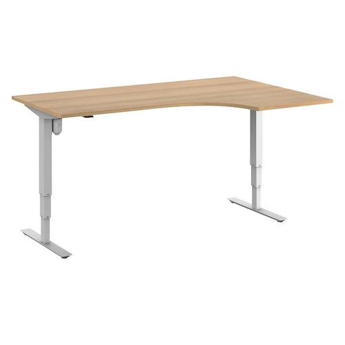 4061753266385 - Schreibtisch Atlanta elektrisch höhenverstellbar Ecke BxT 1800 x 1200 mm Buche weiß rechts kaiserkraft
