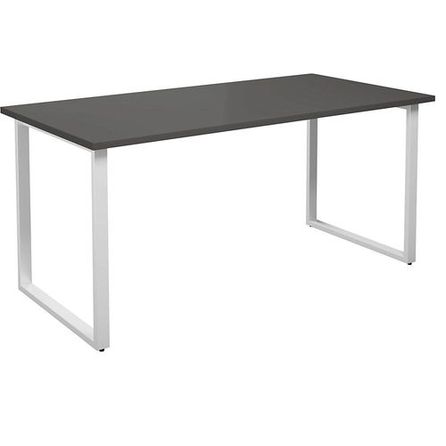 4061753263049 - Mehrzwecktisch DUO-O gerade Platte Tiefe 800 mm Breite 1600 mm dunkelgrau   weiß kaiserkraft