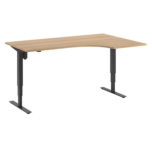 4061753266361 - Schreibtisch Atlanta elektrisch höhenverstellbar Ecke BxT 1800 x 1200 mm Buche schwarz rechts kaiserkraft