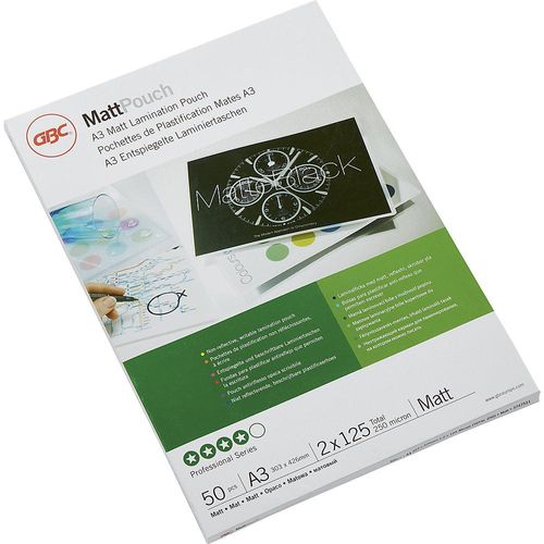 0033816055308 - Laminiertasche GBC matt glänzend Folienstärke 125 µm VE 50 Stk für Format A3 0033816055308 - Laminiertasche GBC matt glänzend Folienstärke 125 µm VE 50 Stk für Format A3