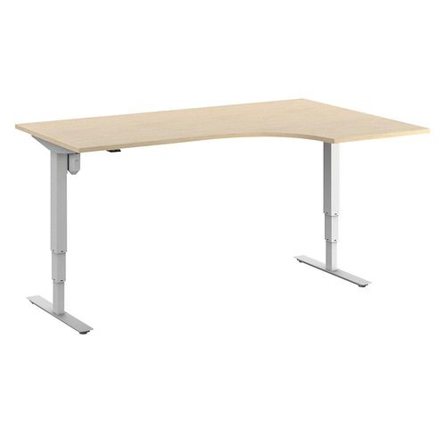 4061753266354 - Schreibtisch Atlanta elektrisch höhenverstellbar Ecke BxT 1800 x 1200 mm Birke weiß rechts kaiserkraft